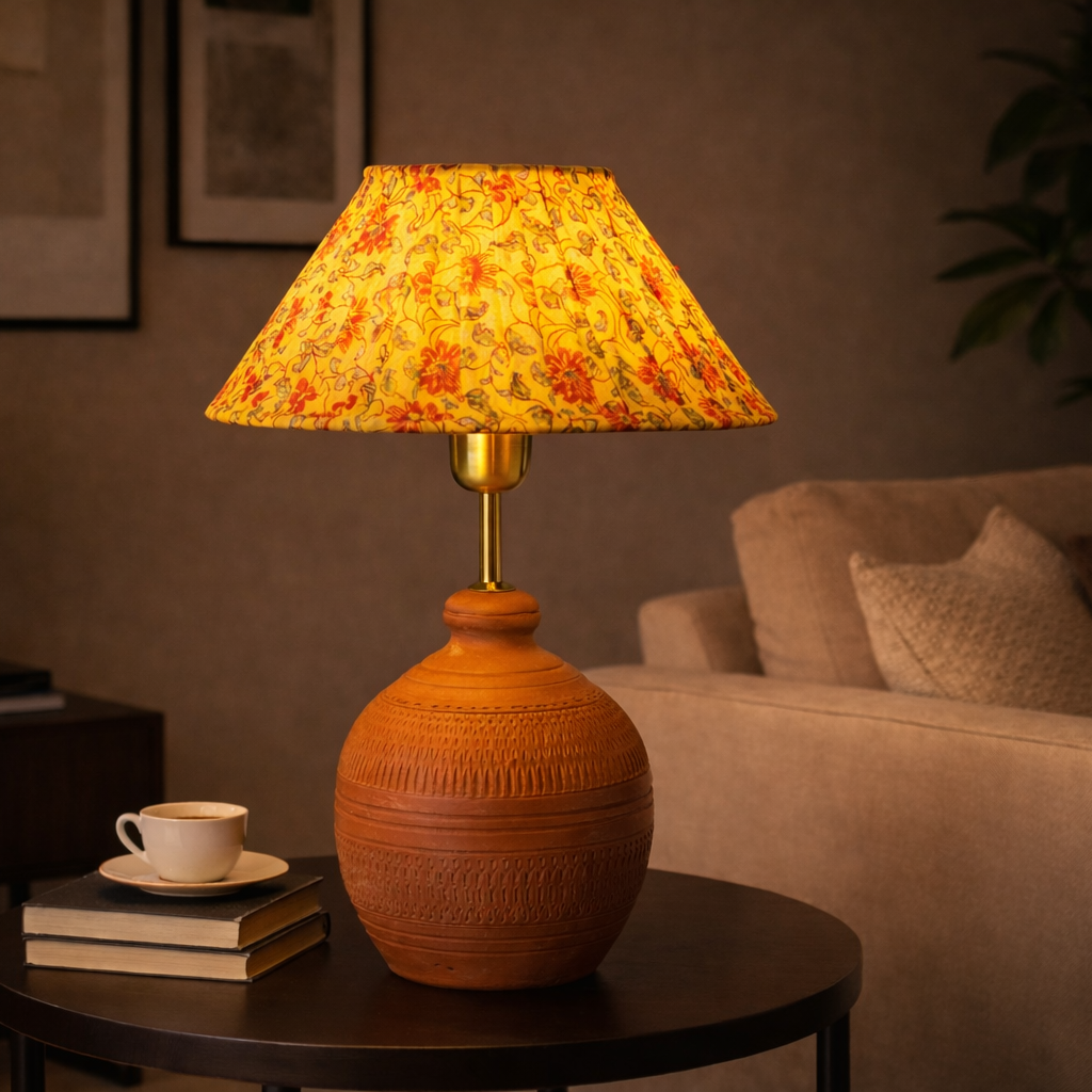 Autumn Blaze Vine Coolie Pleated & Koora Earth Red Combo
