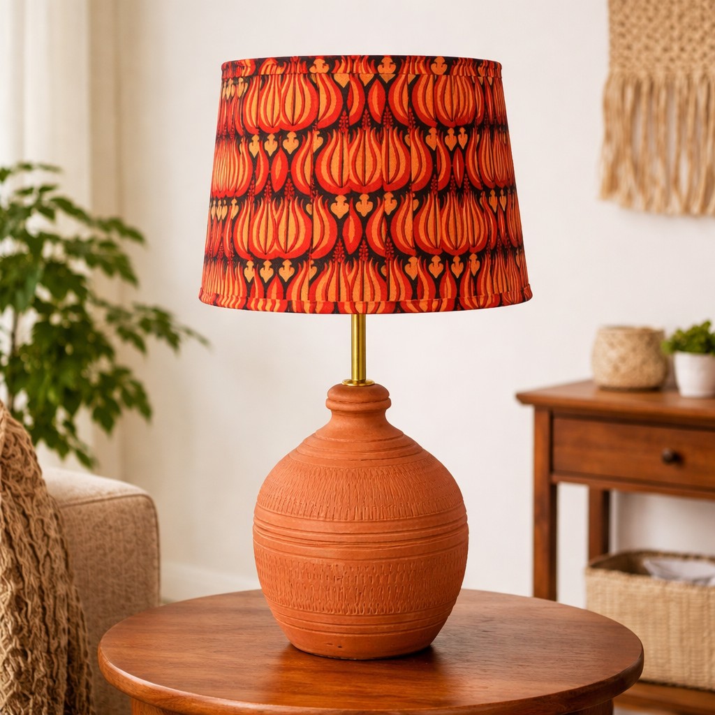 Red Blossom SE Pleated & Koora Earth Red Combo