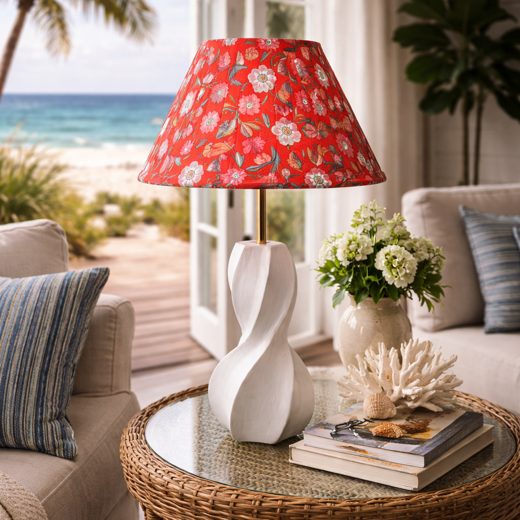 Crimson Floral HE Pleated & Lumo Twist White Combo