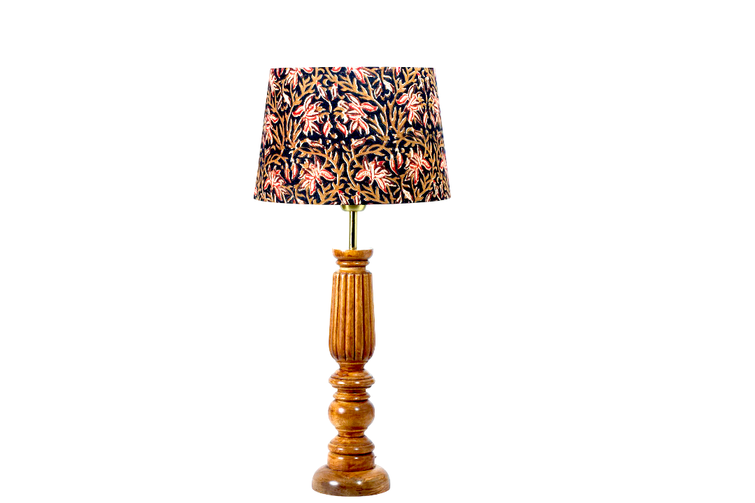 Midnight Kalamkari-Straight Empire Plain