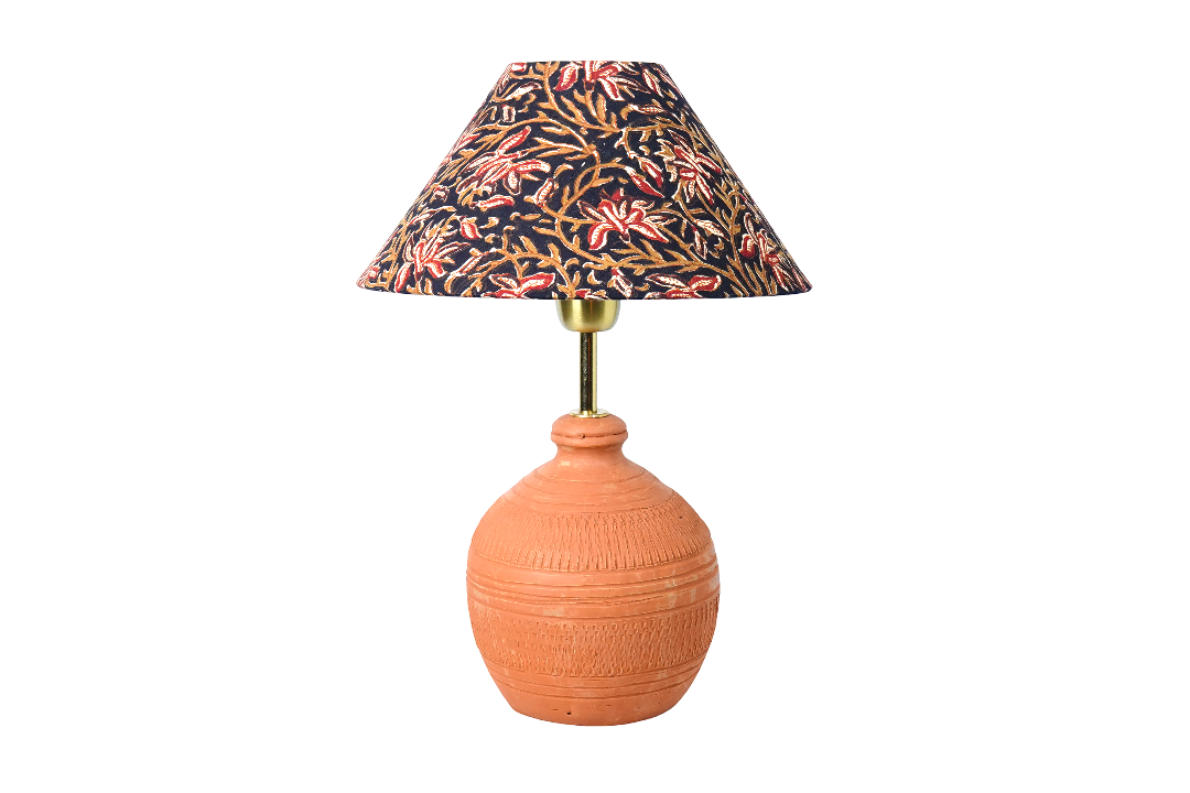 Midnight Kalamkari Coolie Cone & Koora Earth Red Combo