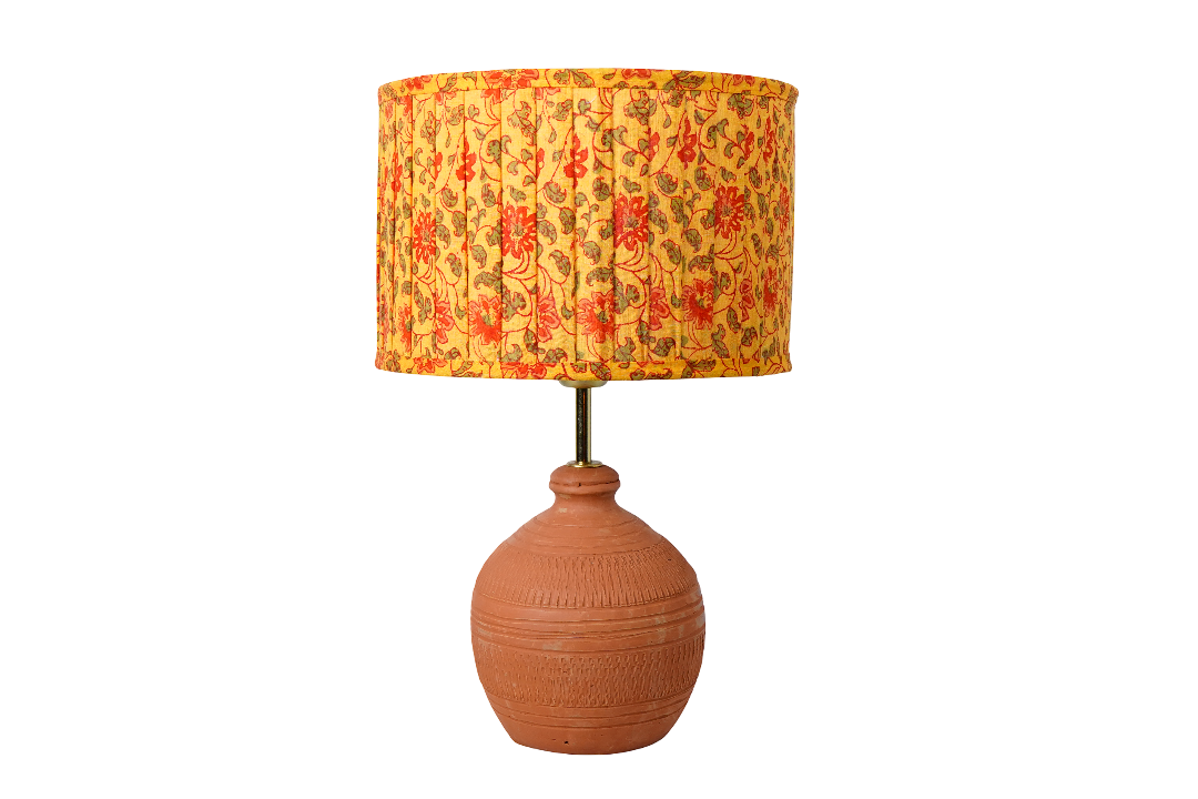 Autumn Blaze Vine Drum Pleated & Koora Earth Red Combo