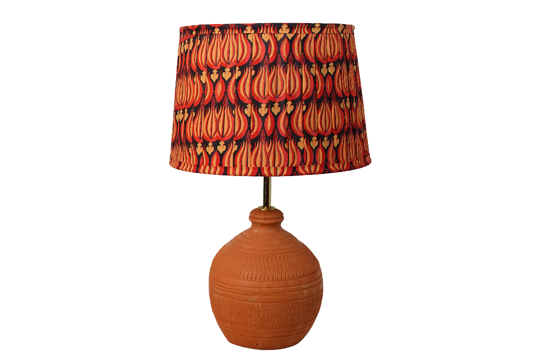 Red Blossom SE Pleated & Koora Earth Red Combo