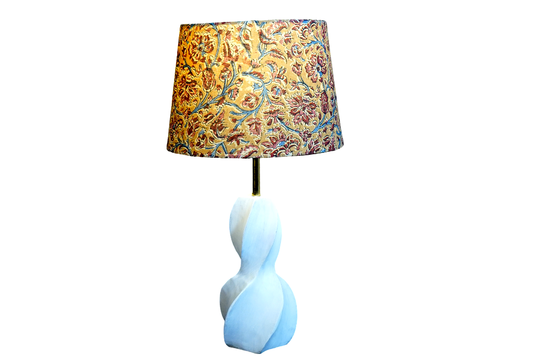 Golden Kalamkari Straight Empire & Lumo Twist White Combo